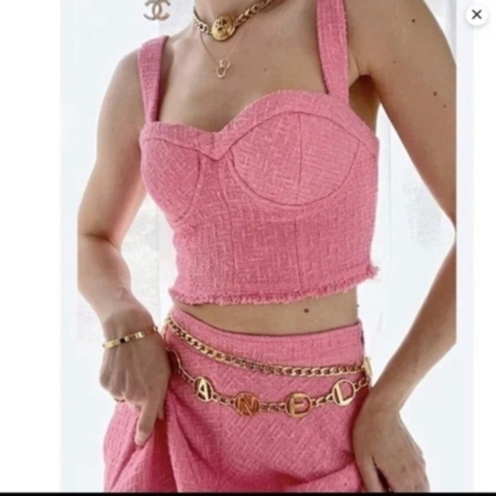 ZARA 2 piece texture set skirt and crop top  2923/469